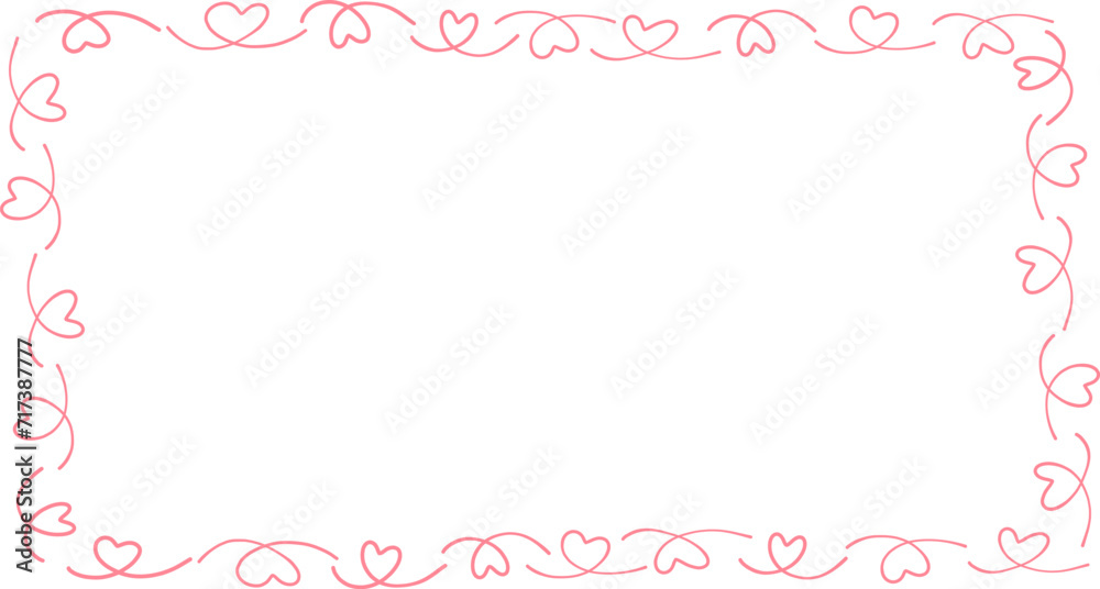 Doodle of heart frame for valentine's day. Hand drawn heart element vector.