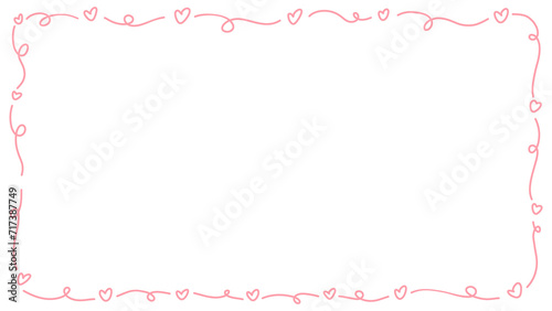 Doodle of heart frame for valentine's day. Hand drawn heart element.