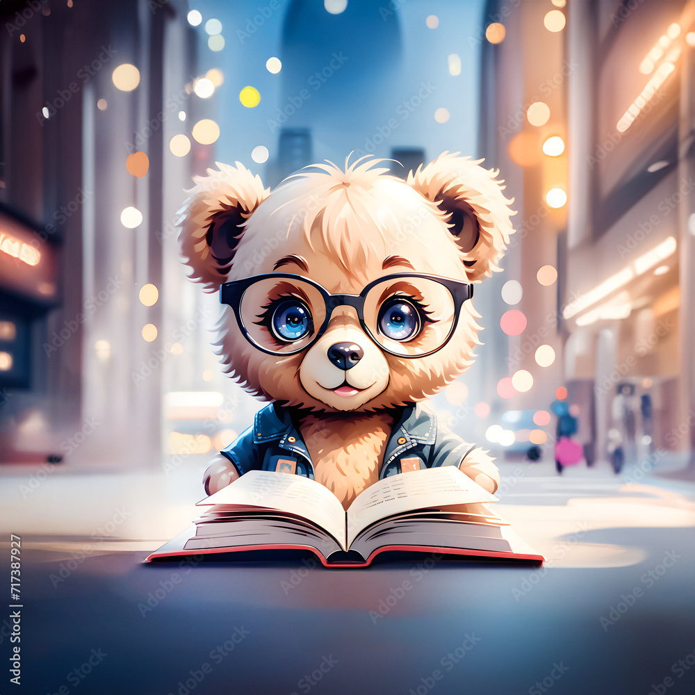 Cute Bear Read Book. Book lover illustration Cute Bear Read Book. Book lover illustration
