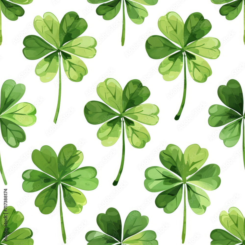 Seamles, Happy St Patrick's Day Background Holiday Illustration. Green Saint Patrick Generative AI design