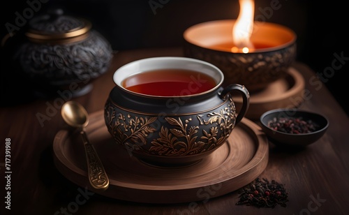 Artisanal Black Tea in a Handcrafted Bowl