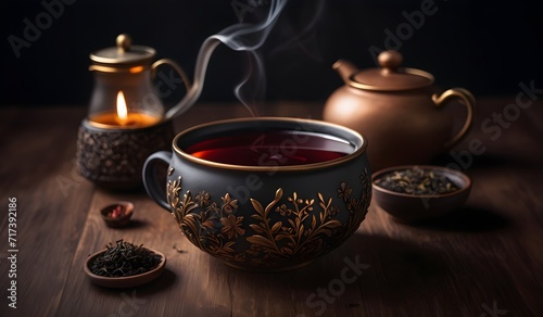 Artisanal Black Tea in a Handcrafted Bowl