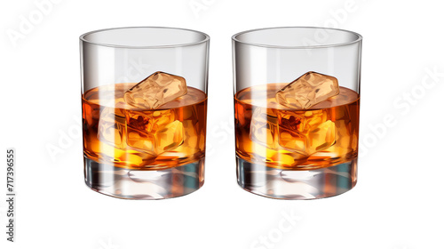 Whiskey with ice in a glass