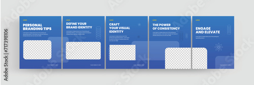 Brand identity manager social media carousel, Linkedin and Instagram carousel design template for brand manager, graphic designer, marketing manager, eps 10 vector illustration 