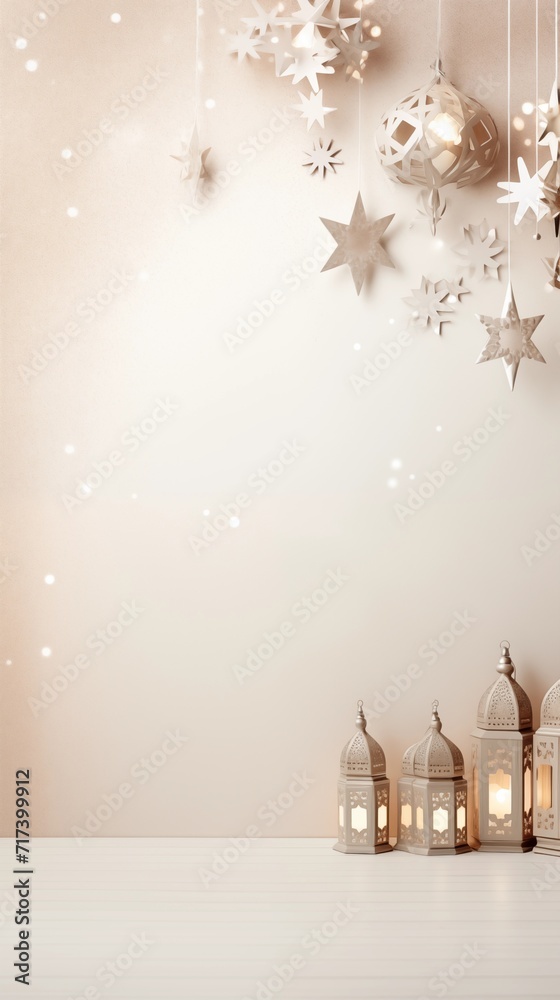 Lightened lantern over glitter bokeh background. Ramadan kareem and eid mubarak holiday celebration concept Lightened lantern over glitter bokeh background. Ramadan kareem and eid mubarak holiday celebration concept