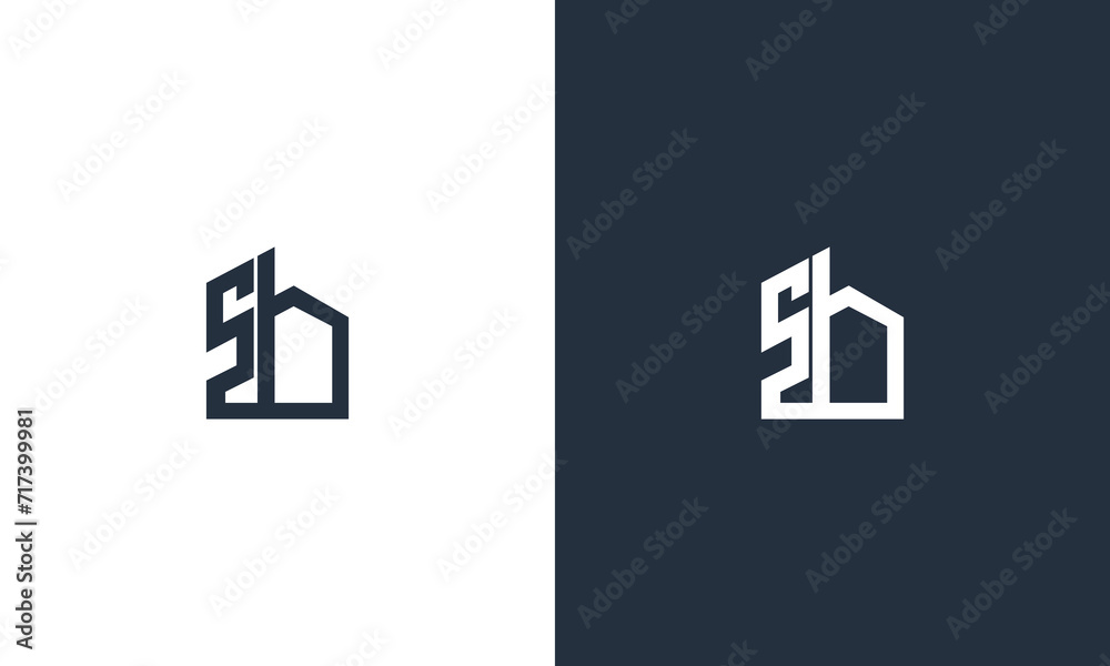 Obraz premium initials SB building logo design vector