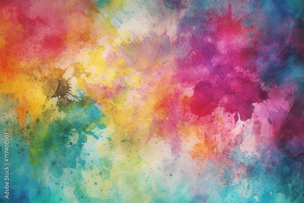 Vibrant distressed watercolor backdrop. Generative AI