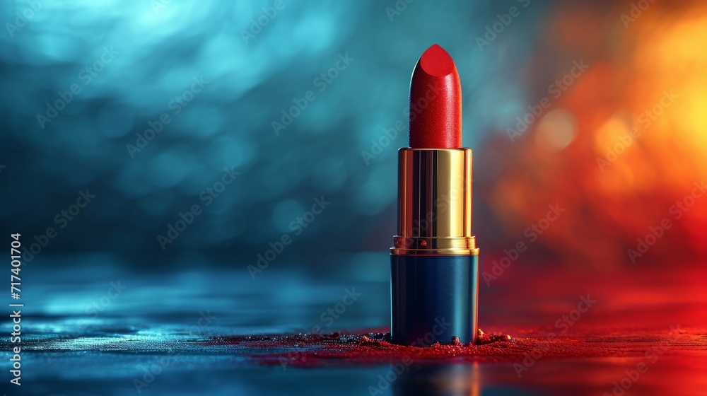 Mockup lipstick cosmetic on nature background. Organic natural ingredients beauty product among green plants. Skin care, beauty and spa product presentation, copy space. Mockup lipstick cosmetic on nature background. Organic natural ingredients beauty product among green plants. Skin care, beauty and spa product presentation, copy space.