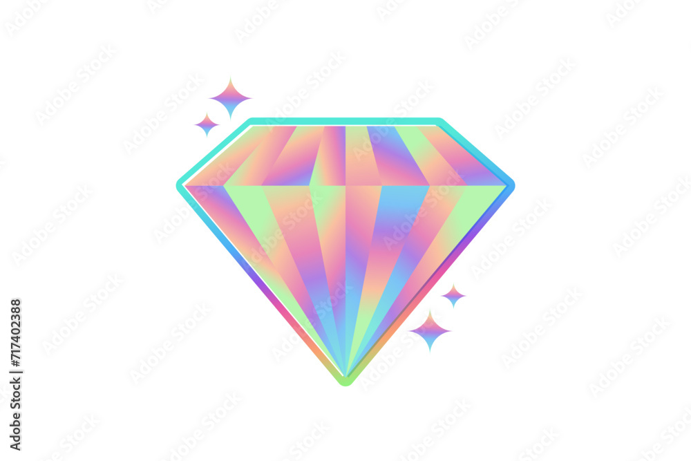Diamond Metal Hologram Sticker Design