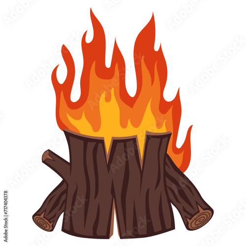 Wooden Campfire Illustration
