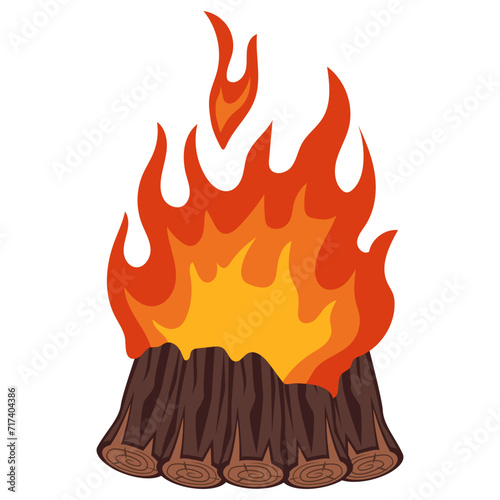 Wooden Campfire Illustration