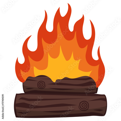 Wooden Campfire Illustration