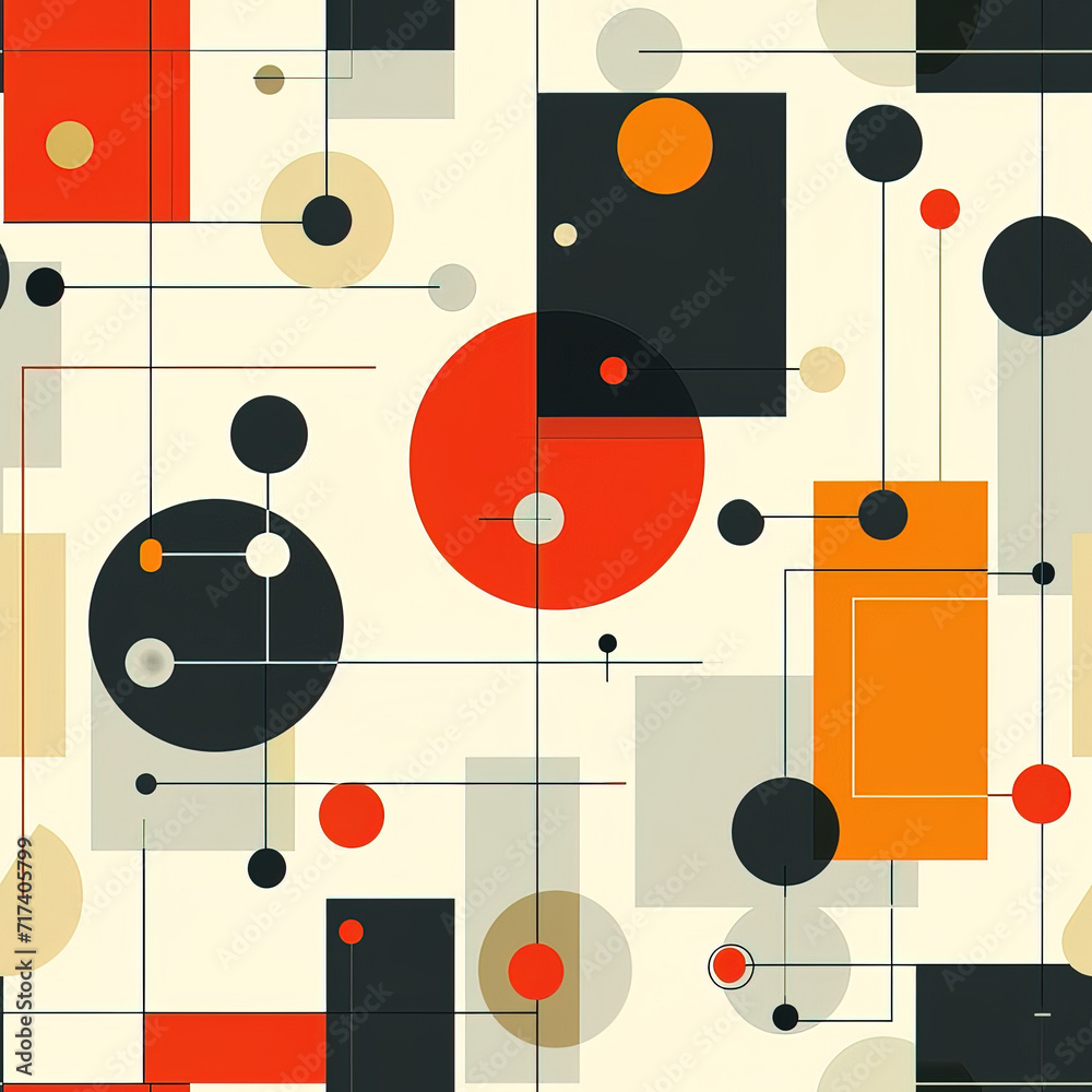 Bauhaus decorative retro geometric abstract contemporary repeat pattern, simplicity modern deconstructed Bauhaus decorative retro geometric abstract contemporary repeat pattern, simplicity modern deconstructed