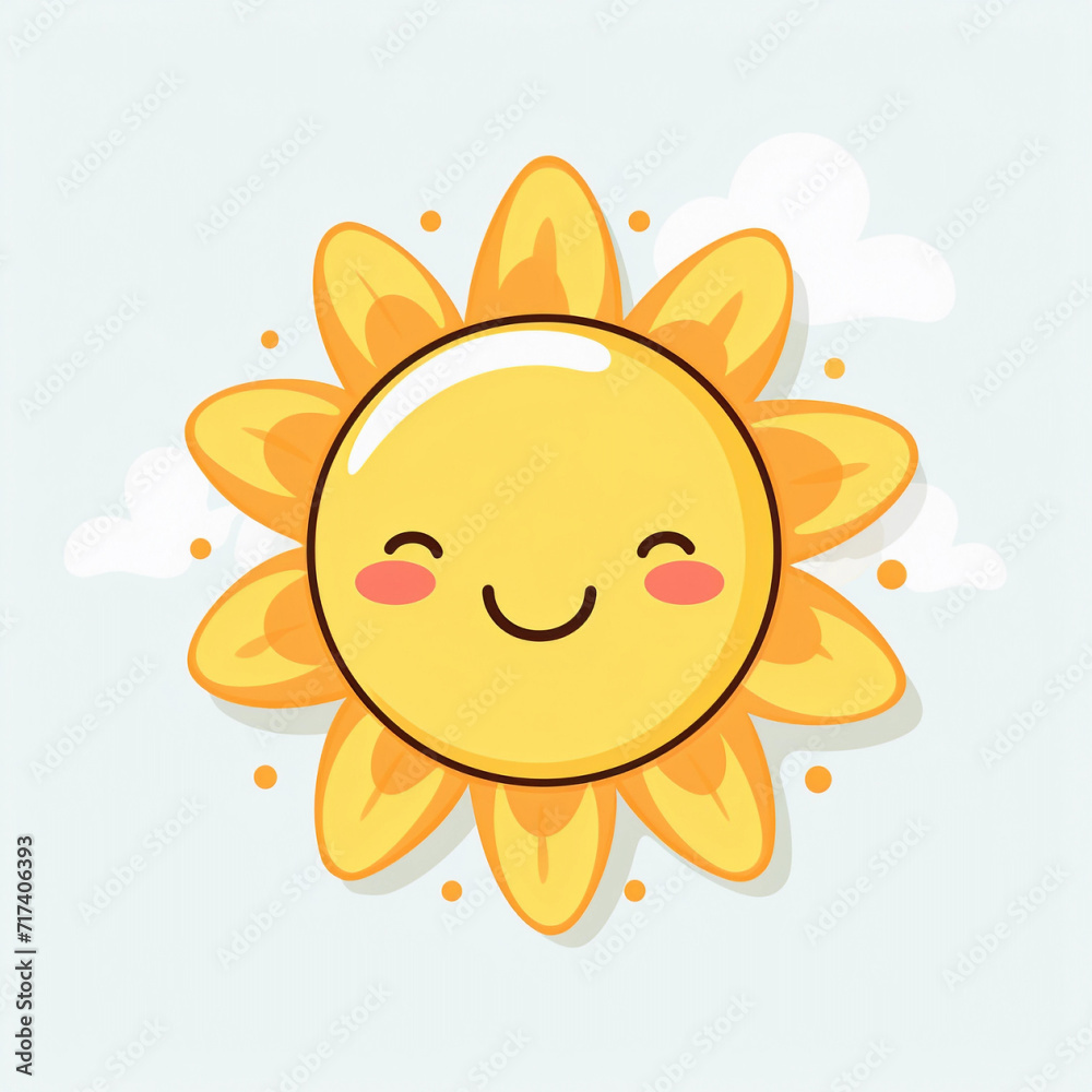 sun with a smile clipart 