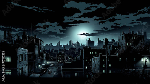 a moody graphic novel cityscape.