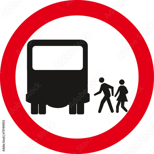 Passenger loading zone,Traffic Sign , Vector, symbol, transport icon photo