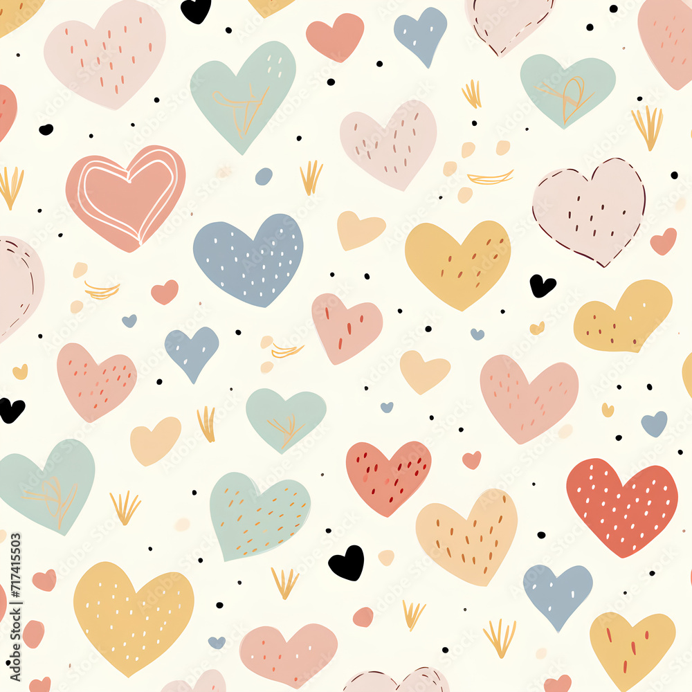seamless pattern with hearts design background seamless pattern with hearts design background