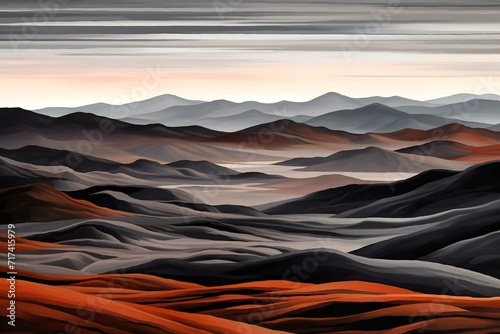 Desert landscape,  a desert landscape with red sand dunes