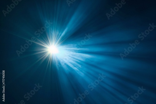 Abstract blue background with sun rays and lens flare, Lens flare
