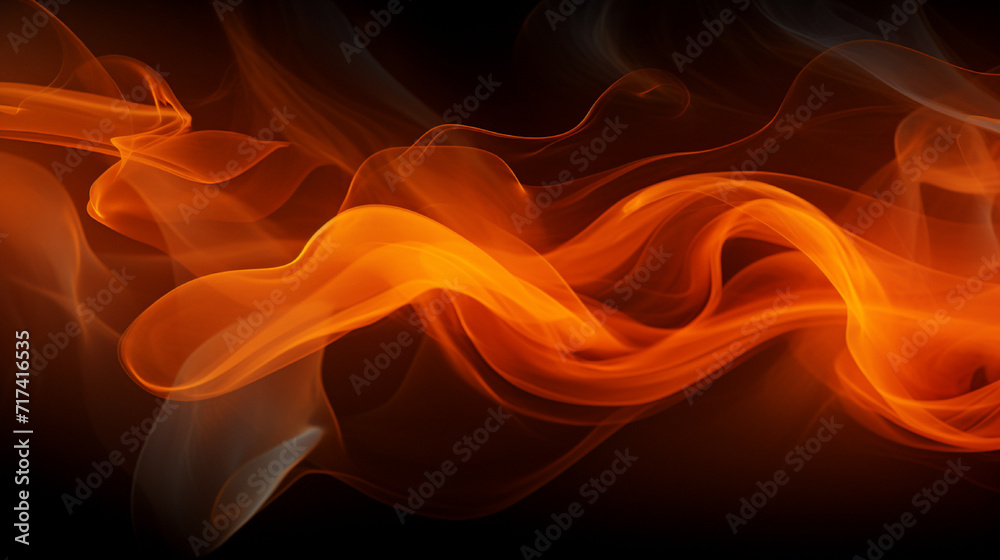 Abstract color smoke on black background, orange smoke background,orangeink background,orange smoke, beautiful color smoke