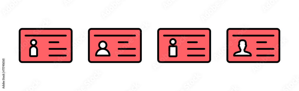 License icon set illustration. ID card icon. driver license, staff identification card License icon set illustration. ID card icon. driver license, staff identification card