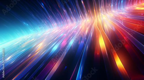 Abstract color texture with light stripes and glowing lines