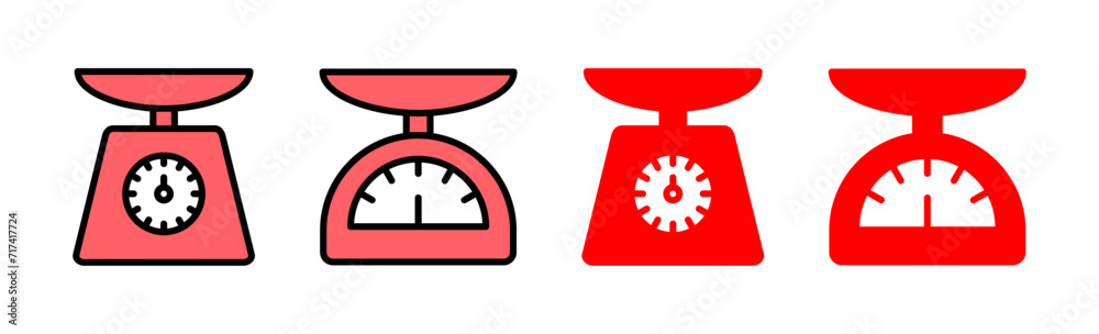 Scales icon set illustration. Weight scale sign and symbol Scales icon set illustration. Weight scale sign and symbol