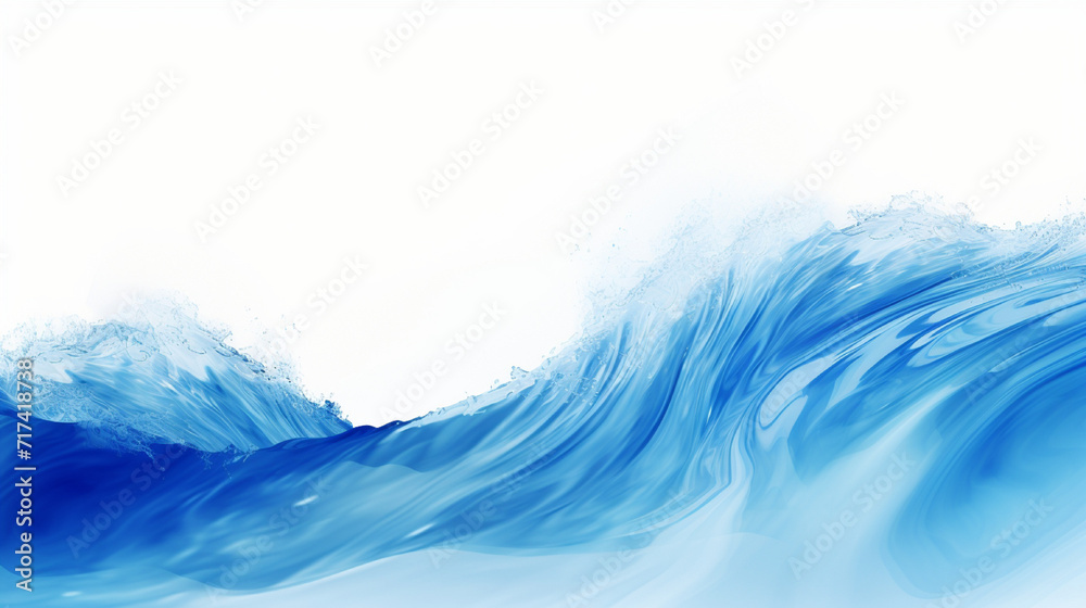 Blue water wave abstract background isolated on white