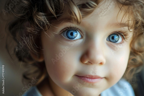 A heartwarming portrait capturing the innocent gaze of a sweet little child