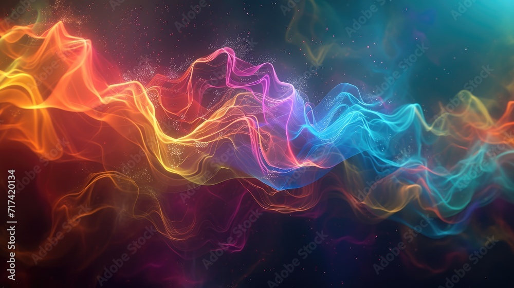 Fototapeta premium abstract 3d vibrant wavy ribbon background