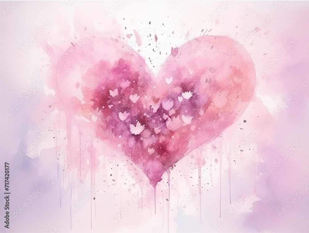 Valentine's day pink watercolor heart. Heart in watercolor style
Generative AI