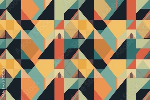 Pattern background with simple geometric shapes. Generative AI