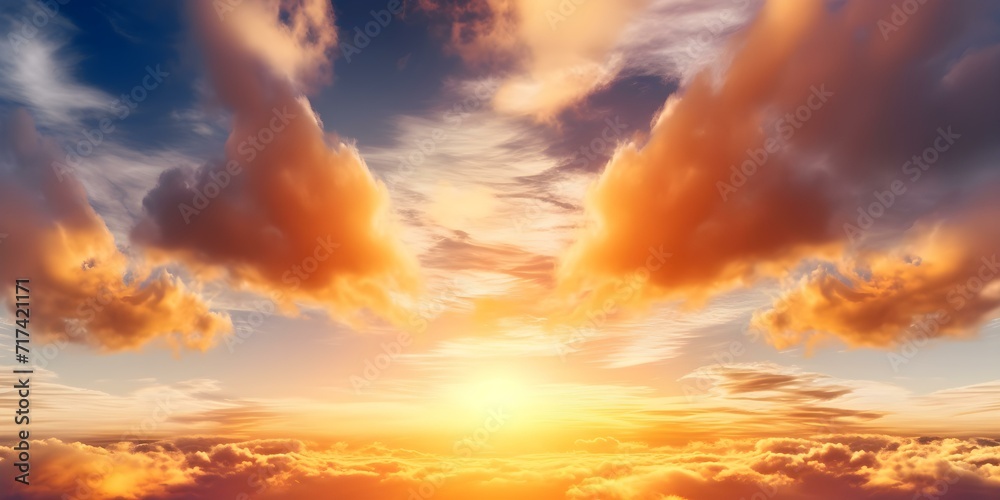Golden Sunrise Above The Clouds Unleashes New Day