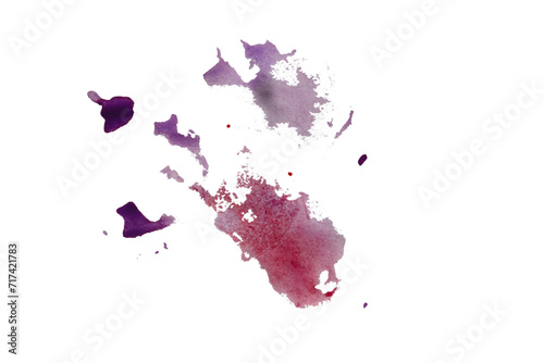 aquarelle purple brush on white background, watercolor blot
