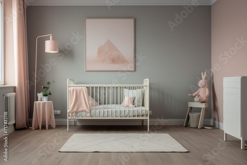 a modern bedroom with a white bed, desk, and bookshelf. The room has a blue accent wall and a large window with a view of the city. The room is decorated with plants and has a cozy feel