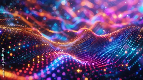 futuristic shimmering particles 3d abstract background © fledermausstudio