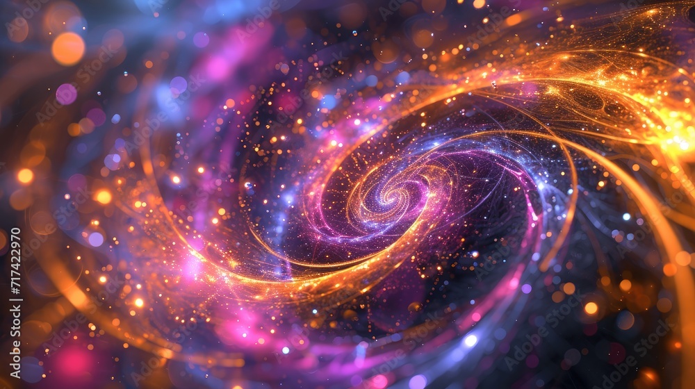 Obraz premium Abstract 3D symphony of subatomic particles background