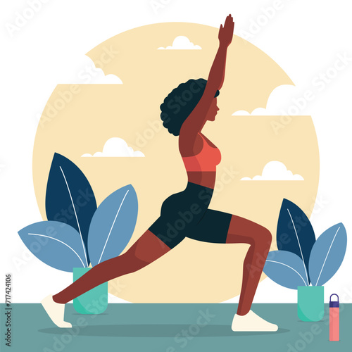 a woman doing yoga and exercise