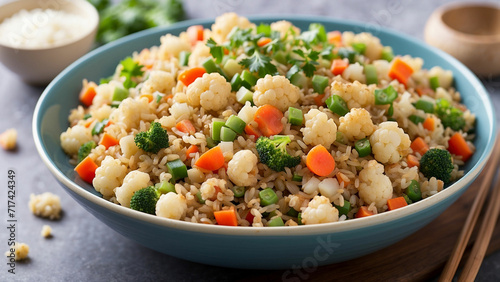 cauliflower fried rice recipe that puts a low carb spin on the classic dish ingredients to rice, such as riced cauliflower, and incorporate a mix of colorful vegetables for added flavor and nutrition