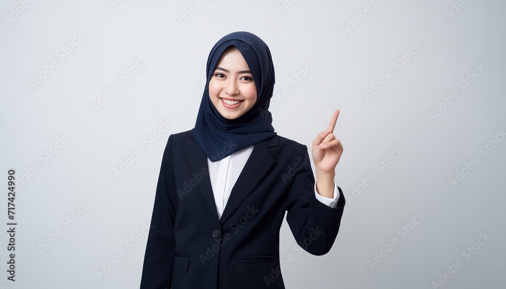 Business woman pointing finger Business woman pointing finger