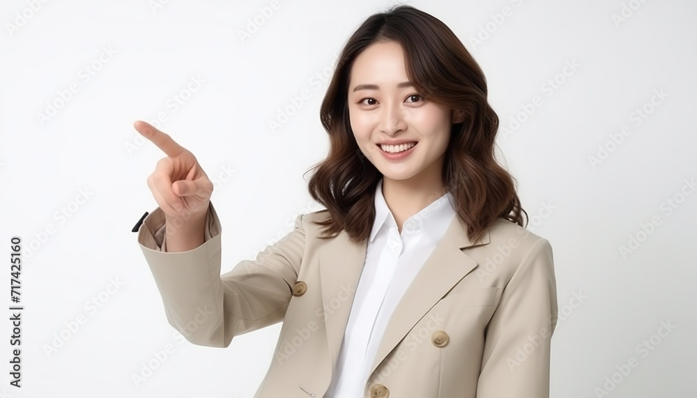 Business woman pointing finger Business woman pointing finger