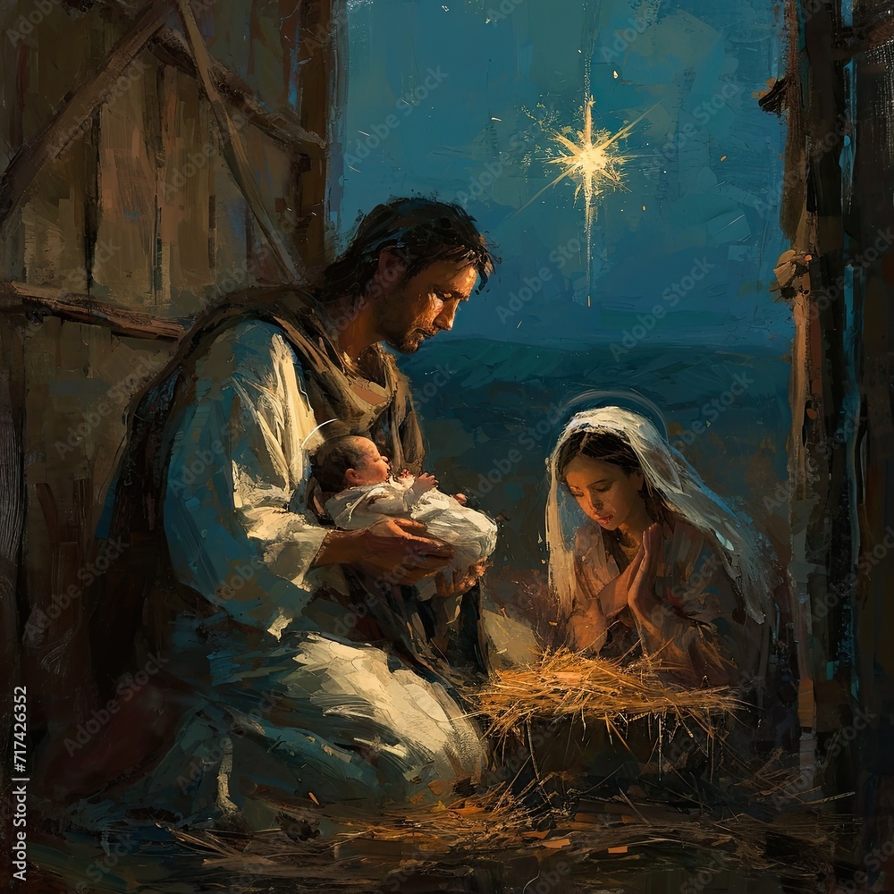 Divine narrative a mesmerizing nativity scene, the holy essence of