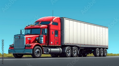 Big Truck White Trailer Space Text, Background Banner HD