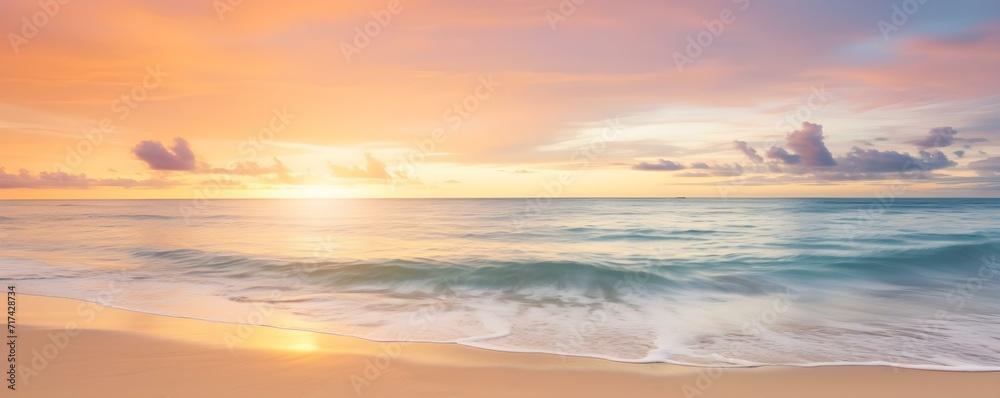 Golden Sunset Over Tranquil Ocean Waves