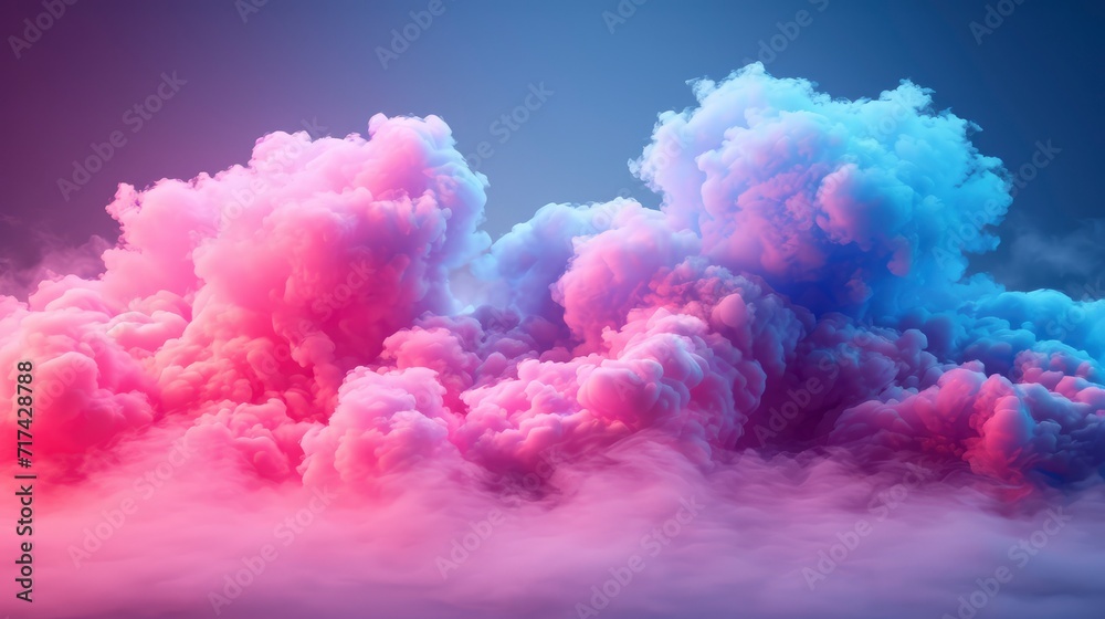 Blue Cloud Smoke Pink Isolated Background, Background Banner HD