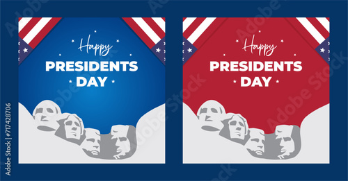President’s Day. Vector banner design template for Presidents Day, Banner, Poster, Greeting Card. Vector Illustration. photo