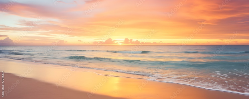 Golden Sunset Over Tranquil Ocean Waves Golden Sunset Over Tranquil Ocean Waves