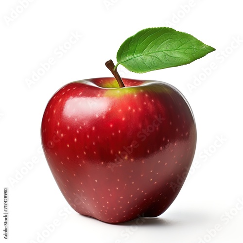 A fresh red apple isolated on a white background. generative ai