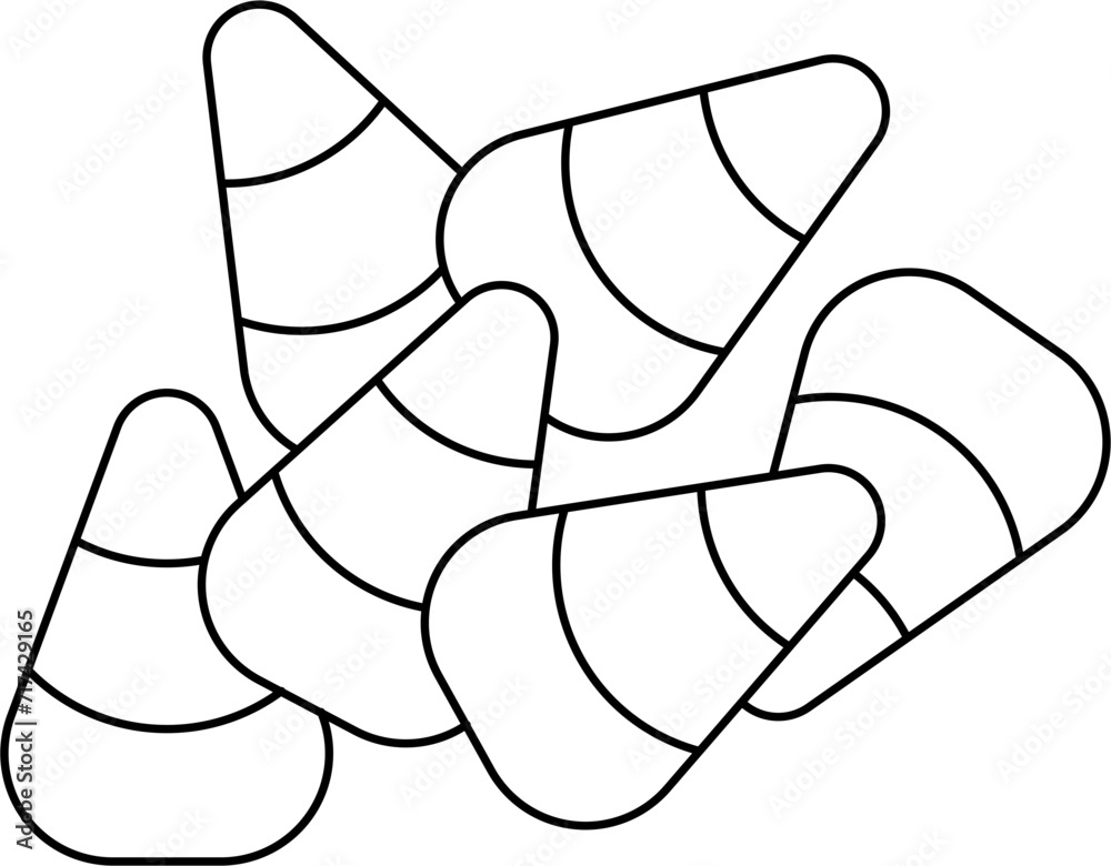 Obraz premium Candy corn outline illustration vector