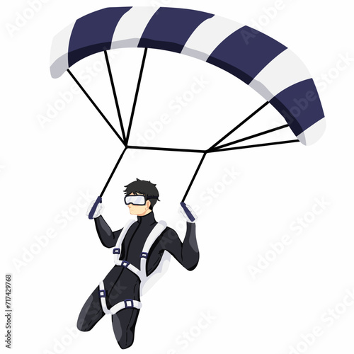 Skydiving is ideal for lifestyle lovers Challenges in Outdoor Activities in the Sky Illustration of a skydiver
